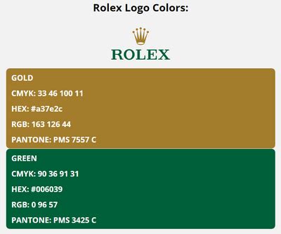 rolex cmyk colour|rolex logo color code.